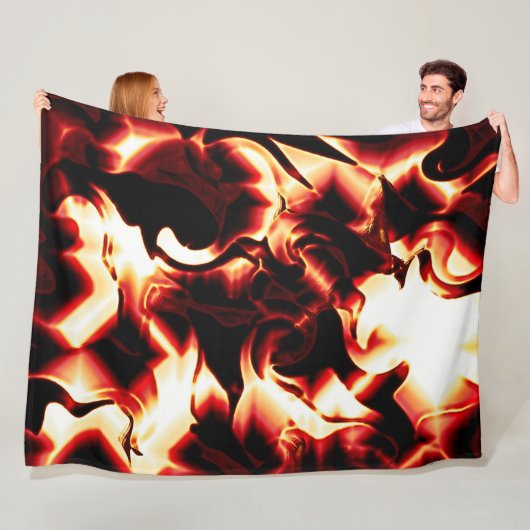 Verboden vuur op de donkerste rode achtergrond fleece deken (In situ)