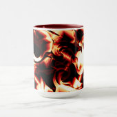 Verboden vuur op de donkerste rode achtergrond mok (Midden)