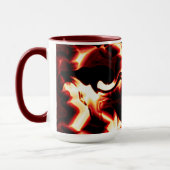 Verboden vuur op de donkerste rode achtergrond mok (Links)