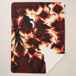 Verboden vuur op de donkerste rode achtergrond sherpa deken