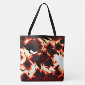 Verboden vuur op de donkerste rode achtergrond tote bag (Voorkant)