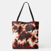 Verboden vuur op de donkerste rode achtergrond tote bag (Achterkant)
