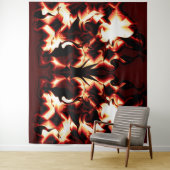 Verboden vuur op de donkerste rode achtergrond wandkleed (In situ)