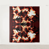 Verboden vuur op de donkerste rode achtergrond wandkleed (Voorkant)