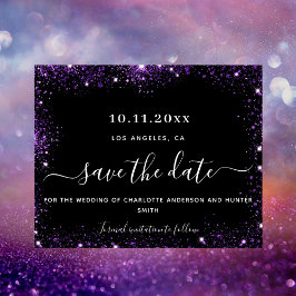 Verboden zwarte paarse glitter-budget