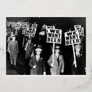 Verbods Bierprotest 1950's Oude Foto Folie Feestdagen Briefkaart