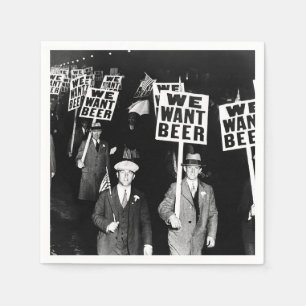 Verbods Bierprotest 1950's Oude Foto Servet