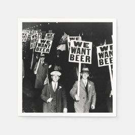 Verbods Bierprotest 1950's Oude Foto Servet