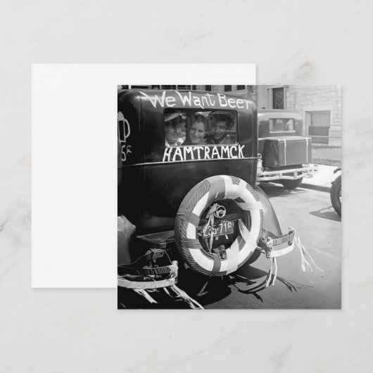 Verbodsbier, willen wij bier, geschiedenis Kaart (Voorkant / Achterkant)