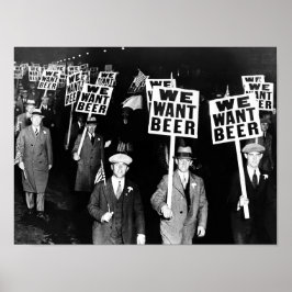 Verbodsbierprotest 1950's Vintage Foto Poster