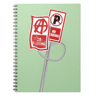 Verbodsbord voor parkeeraanarchie notitieboek