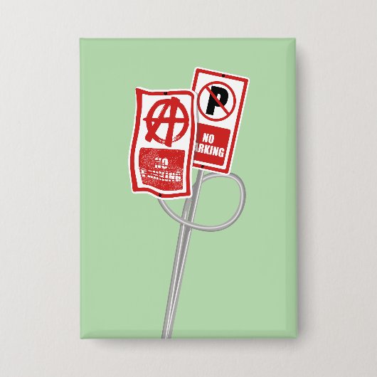 Verbodsbord voor parkeeranarchie button (Voorkant)