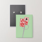 Verbodsbord voor parkeeranarchie button (Voorkant / Achterkant)