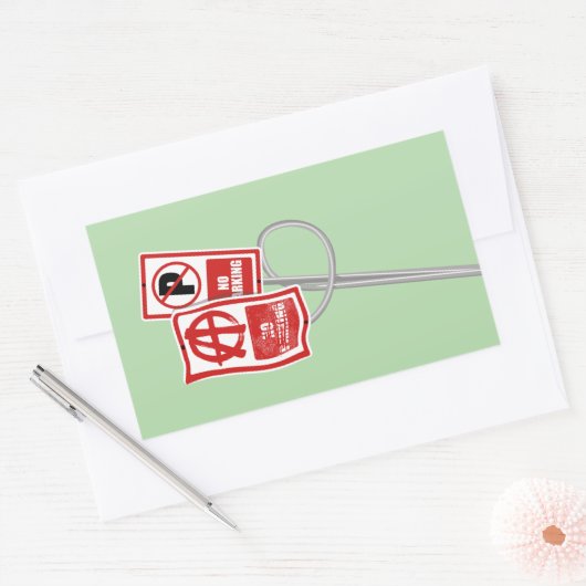 Verbodsbord voor parkeeranarchie rechthoekige sticker (Envelop)