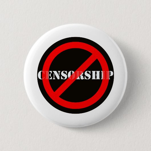 Verbodscensuur Ronde Button 5,7 Cm (Voorkant)