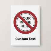Verbodscirkelteken met aangepaste tekst en Afbeeld Button (Voorkant)