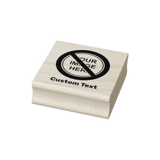 Verbodscirkelteken met aangepaste tekst en Afbeeld Rubberstempel (Stempel)
