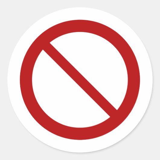 VerbodSign2_Vector_Clipart verbod niet Ronde Sticker (Voorkant)