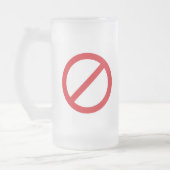 Verbodsteken/geen symbool matglas bierpul (Links)