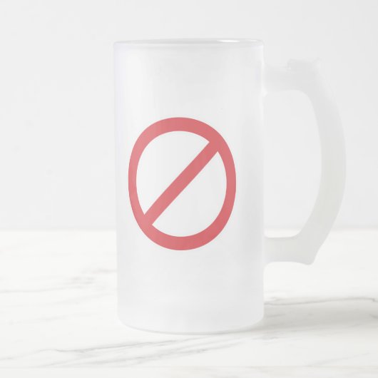 Verbodsteken/geen symbool matglas bierpul (Rechts)