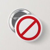 Verbodsteken/geen symbool ronde button 5,7 cm (Voorkant /achterkant)