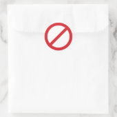 Verbodsteken/geen symbool ronde sticker (Tas)