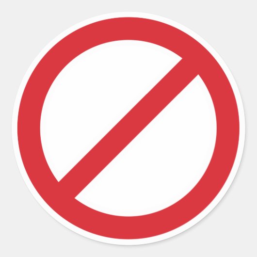 Verbodsteken/geen symbool ronde sticker (Voorkant)