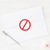 Verbodsteken/geen symbool ronde sticker (Envelop)