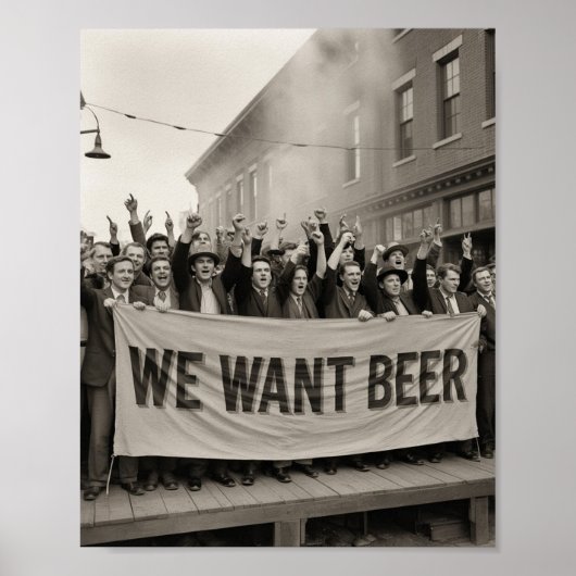  verbodstijd: we willen bierprotestmars poster (Voorkant)