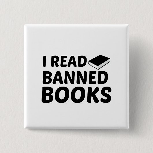 VERBOEKEN LEZEN VIERKANTE BUTTON 5,1 CM (Voorkant)