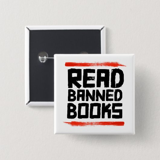 VERBOEKEN LEZEN VIERKANTE BUTTON 5,1 CM (Voorkant /achterkant)