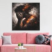 Verbogen Geest: De Amber Implode Canvas Afdruk (Insitu (Woonkamer))