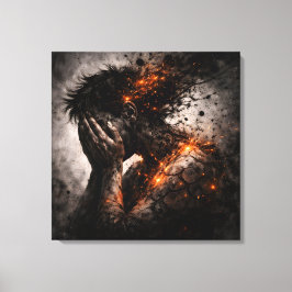 Verbogen Geest: De Amber Implode Canvas Afdruk