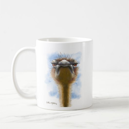 Verbolgen Struisvogel Cartoon Koffiemok (Links)