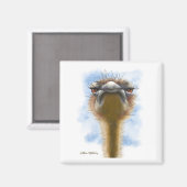 Verbolgen Struisvogel Cartoon Magneet (Voorkant / Achterkant)
