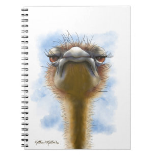 Verbolgen Struisvogel Cartoon Notitieboek