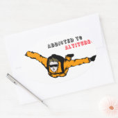Verbonden aan Altitude Skydiver Ovale Sticker (Envelop)