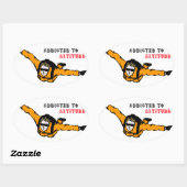 Verbonden aan Altitude Skydiver Ovale Sticker (Vel)