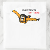 Verbonden aan Altitude Skydiver Ovale Sticker (Tas)