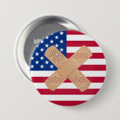 Verbonden Amerikaanse vlag Ronde Button 7,6 Cm (Voorkant /achterkant)