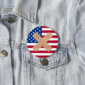 Verbonden Amerikaanse vlag Ronde Button 7,6 Cm (In situ)