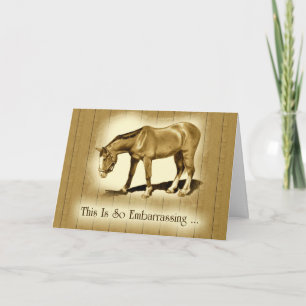 Verbonden Bedankt: Dus barrasing, druopy paard Bedankkaart