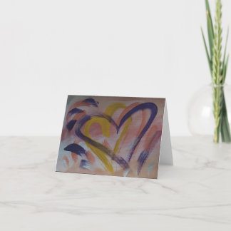 Verbonden de notakaart van Harten - paars en geel Kaart