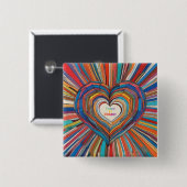 Verbonden door Hart Vierkante Button 5,1 Cm (Voorkant /achterkant)