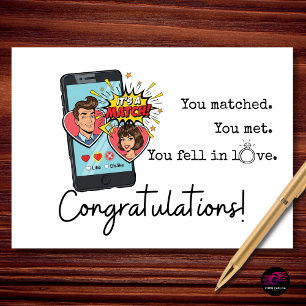 Verbonden Gefeliciteerd Dating App Match Humor Kaart