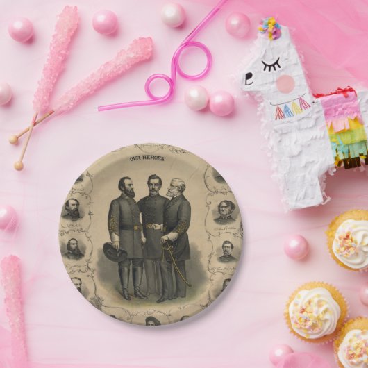 Verbonden generaals Burgeroorlog 🎖️⚔️ Helden Papieren Bordje (Feest)