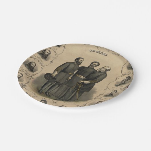 Verbonden generaals Burgeroorlog 🎖️⚔️ Helden Papieren Bordje (Gekanteld)