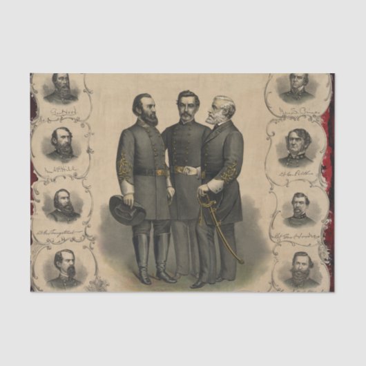 Verbonden generaals Burgeroorlog 🎖️⚔️ Helden Tissuepapier (Voorkant)