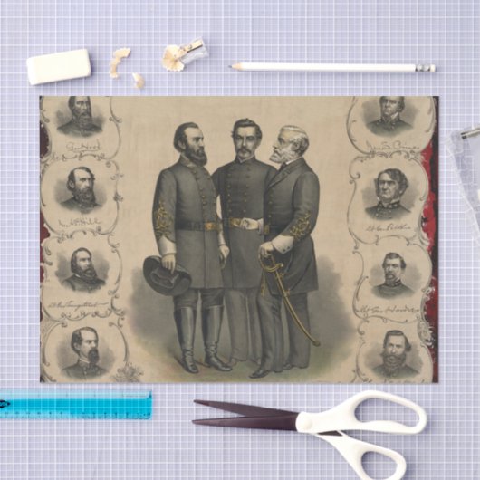 Verbonden generaals Burgeroorlog 🎖️⚔️ Helden Tissuepapier (Craft)