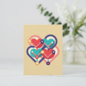 Verbonden harten informatiekaartje (Staand voorkant)